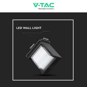 VT-831 Lampada LED da Muro 7W SMD Applique Nera IP65 V-Tac