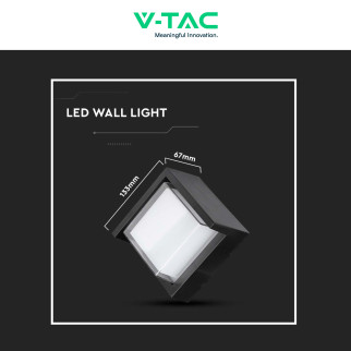 VT-831 Lampada LED da Muro 7W SMD Applique Nera IP65 V-Tac