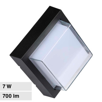 V-Tac VT-831 Lampada LED da Muro 7W Wall Light SMD Applique IP65 Colore Nero...