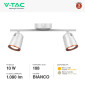 Immagine 4 - V-Tac VT-812 Lampada LED da Parete 10W SMD Wall Light SMD Colore Bianco Applique con Teste Orientabili - SKU 218254 / 218256