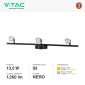 Immagine 4 - V-Tac VT-813 Lampada LED da Parete 13,5W SMD Wall Light Colore Nero Applique con Teste Orientabili - SKU 218271 / 218273