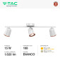 Immagine 4 - V-Tac VT-818 Lampada LED da Parete 15W SMD Wall Light Colore Bianco Applique con Teste Orientabili - SKU 218258 / 218260