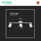 Immagine 7 - V-Tac VT-818 Lampada LED da Parete 15W SMD Wall Light Colore Bianco Applique con Teste Orientabili - SKU 218258 / 218260