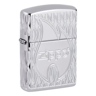 Zippo Accendino a Benzina Ricaricabile ed Antivento con Fantasia Flame...