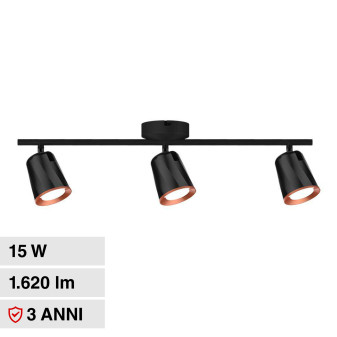 V-Tac VT-818 Lampada LED da Parete 15W SMD Wall Light Colore Nero Applique...