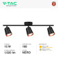 Immagine 4 - V-Tac VT-818 Lampada LED da Parete 15W SMD Wall Light Colore Nero Applique con Teste Orientabili - SKU 218259 / 218261