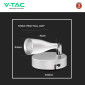Immagine 7 - V-Tac VT-805 Lampada LED da Parete 4,5W SMD Wall Light Colore Bianco Applique con Testa Orientabile - SKU 218262 / 218264