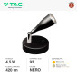 Immagine 4 - V-Tac VT-805 Lampada LED da Parete 4,5W SMD Wall Light Colore Nero Applique con Testa Orientabile - SKU 218676 / 218678