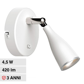 V-Tac VT-805 Lampada LED da Parete 4,5W SMD Wall Light Colore Bianco Applique...