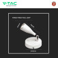 Immagine 7 - V-Tac VT-805 Lampada LED da Parete 4,5W SMD Wall Light Colore Bianco Applique con Testa Orientabile - SKU 218675 / 218677