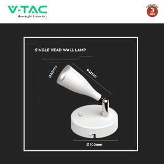 VT-805 Lampada LED da Parete 4,5W SMD Colore Bianco V-Tac