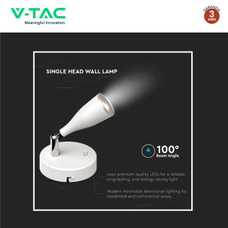 VT-805 Lampada LED da Parete 4,5W SMD Colore Bianco V-Tac