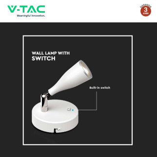 VT-805 Lampada LED da Parete 4,5W SMD Colore Bianco V-Tac