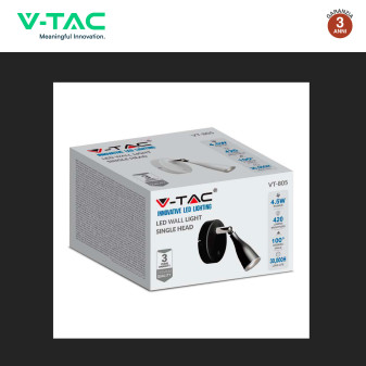 VT-805 Lampada LED da Parete 4,5W SMD Colore Bianco V-Tac