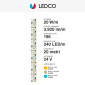 Immagine 5 - LEDCO Striscia LED Flessibile 400W SMD 240 LED/m 24V CRI≥90 - Bobina 20m - mod. SL200LBC20/20 / SL200LBN20/20 / SL200LBN20/20