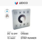 Immagine 2 - LEDCO Controller Dimmer Touch Wireless in Vetro da Parete per Strisce LED Runner Colore Bianco - mod. CT610/P