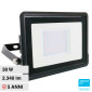 Immagine 1 - V-Tac VT-138 Faro LED Floodlight 30W SMD IP65 Chip Samsung Colore Nero - SKU 20310 / 20311 / 20312