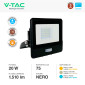 Immagine 5 - V-Tac VT-128S Faro LED Floodlight 20W SMD IP65 Chip Samsung Sensore di Movimento e Crepuscolare Nero - SKU 20259 / 20260 / 20261