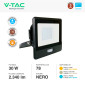 Immagine 5 - V-Tac VT-138S Faro LED Floodlight 30W SMD IP65 Chip Samsung Sensore di Movimento e Crepuscolare Nero - SKU 20262 / 20263 / 20264