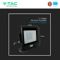 Immagine 10 - V-Tac VT-138S Faro LED Floodlight 30W SMD IP65 Chip Samsung Sensore di Movimento e Crepuscolare Nero - SKU 20262 / 20263 / 20264