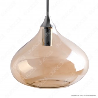 V-TAC VT-7281 Lampadario in Vetro Ambrato con Portalampada per
