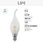 Immagine 2 - Life Lampadina LED E14 6,5W Candela Fiamma CF35 Filament in Vetro Milky - mod. 39.920123NM40