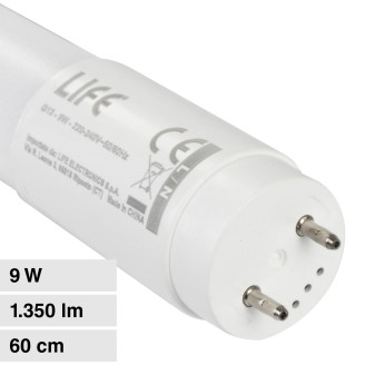 Life Tubo LED T8 G13 9W SMD Lampadina 60cm con Starter - mod. 39.968060C /...