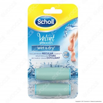 2 Testine di Ricambio Scholl Velvet Smooth Wet & Dry