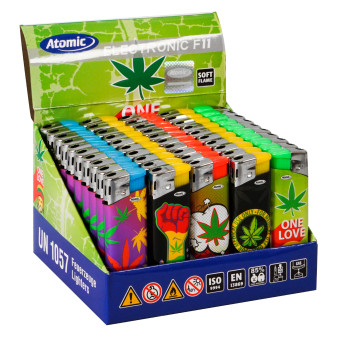 Atomic Electronic F11 One Love - Box da 50 Accendini Ricaricabili