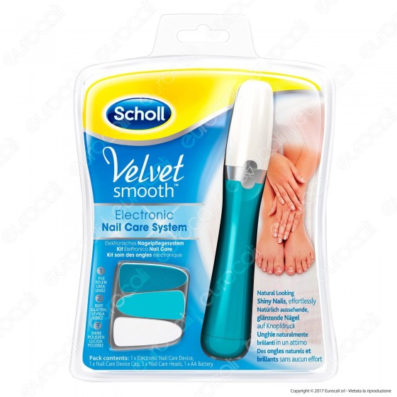 Scholl Velvet Smooth Kit Elettronico Nail Care System Lima per Mani e Scholl Velvet Smooth Kit Elettronico Nail Care System Lima per Mani e