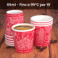 Immagine 2 - Bicchierini da Caffè in Carta Riciclabile con Fantasia Italy Red da 65ml - Confezione da 50 Bicchieri