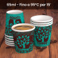 Immagine 2 - Bicchierini da Caffè in Carta Riciclabile con Fantasia Blue Forest da 65ml - Confezione da 50 Bicchieri