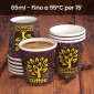 Immagine 2 - Bicchierini da Caffè in Carta Riciclabile con Fantasia Brown Forest da 65ml - Confezione da 50 Bicchieri