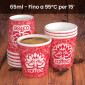 Immagine 2 - Bicchierini da Caffè in Carta Riciclabile con Fantasia Red Forest da 65ml - Confezione da 50 Bicchieri