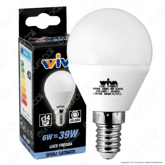 Wiva Lampadina LED E14 6W MiniGlobo P45 - mod. 12100228 / 12100229 /