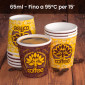 Immagine 2 - Bicchierini da Caffè in Carta Riciclabile con Fantasia Yellow Forest da 65ml - Confezione da 50 Bicchieri