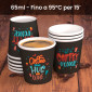 Immagine 2 - Bicchierini da Caffè in Carta Riciclabile con Fantasia Coffee O'Clock da 65ml - Confezione da 50 Bicchieri