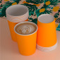 Immagine 3 - Bicchieri in Carta Riciclabile Colore Arancione da 200ml - Confezione da 25 Bicchieri