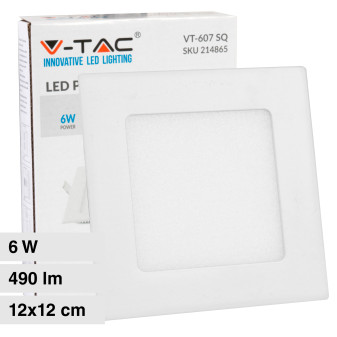 V-Tac VT-607 Pannello LED Quadrato 6W SMD da Incasso con Driver