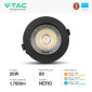Immagine 5 - V-Tac Pro VT-2-23 Faretto LED da Incasso Rotondo 20W COB Chip Samsung Colore Nero - SKU 2120054 / 2120055 / 2120056