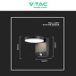 Immagine 7 - V-Tac VT-11020S Lampada LED da Muro 17W Wall Light SMD con Sensore PIR di Movimento IP65 Colore Nero - SKU 2956 / 2957