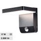 Immagine 1 - V-Tac VT-11020S Lampada LED da Muro 17W Wall Light SMD Applique IP65 con Sensore PIR di Movimento Colore Nero - SKU 2948 / 2949
