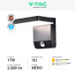 Immagine 4 - V-Tac VT-11020S Lampada LED da Muro 17W Wall Light SMD Applique IP65 con Sensore PIR di Movimento Colore Nero - SKU 2948 / 2949
