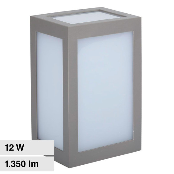 VT-822 Lampada LED Muro 12W SMD Applique Grigia IP65 V-Tac VT-822 Lampada LED Muro 12W SMD Applique Grigia IP65 V-Tac