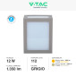 Immagine 4 - V-Tac VT-822 Lampada LED da Muro 12W Wall Light SMD Applique IP65 Colore Grigio - SKU 218337 / 218338