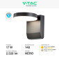 Immagine 4 - V-Tac VT-11020 Lampada LED da Muro 17W Wall Light SMD Applique IP65 Colore Nero- SKU 2952 / 2953