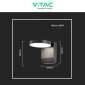 Immagine 7 - V-Tac VT-11020 Lampada LED da Muro 17W Wall Light SMD Applique IP65 Colore Nero- SKU 2952 / 2953