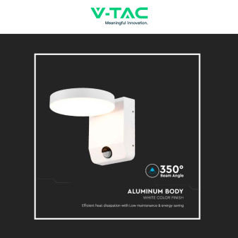 VT-11020S Lampada LED da Muro IP65 17W Sensore PIR V-Tac