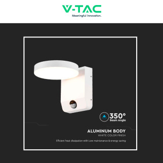 VT-11020S Lampada LED da Muro IP65 17W Sensore PIR V-Tac