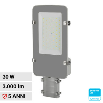 V-Tac VT-30ST Lampada Stradale LED 30W SMD Lampione IP65 Chip Samsung - SKU...